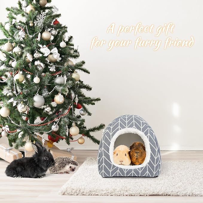 2 Pack Guinea Pig Hideout Bed Dwarf Rabbit House Cave Accessories Cozy Hide-Out for Little Bunny Hedgehog Ferret Chinchilla&Other Small Animals
