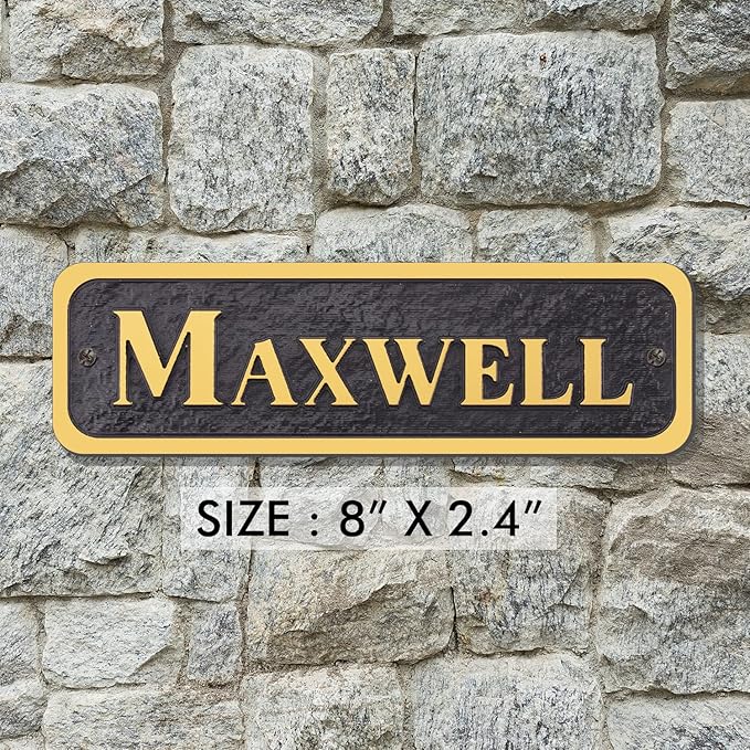 Acrylic Horse Stall Name Plate, 2.4" x 8" Personalized Stall Signs, UV Protected, Custom Pet Name Sign, All Weather Adhesive, Mounting (Gold, Style 3)