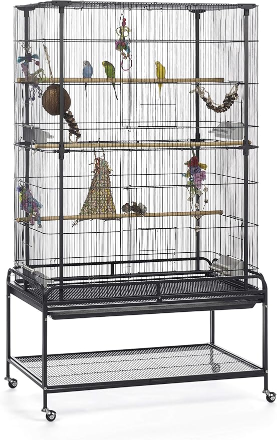 Prevue Pet Products Playtop Flight Bird Cage with Stand - F085, Black