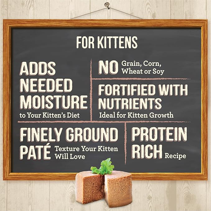 Merrick Purrfect Bistro Grain Free Premium Soft Canned Pate Chicken Wet Cat Food, Kitten Dinner Recipe - 5.5 OZ Can