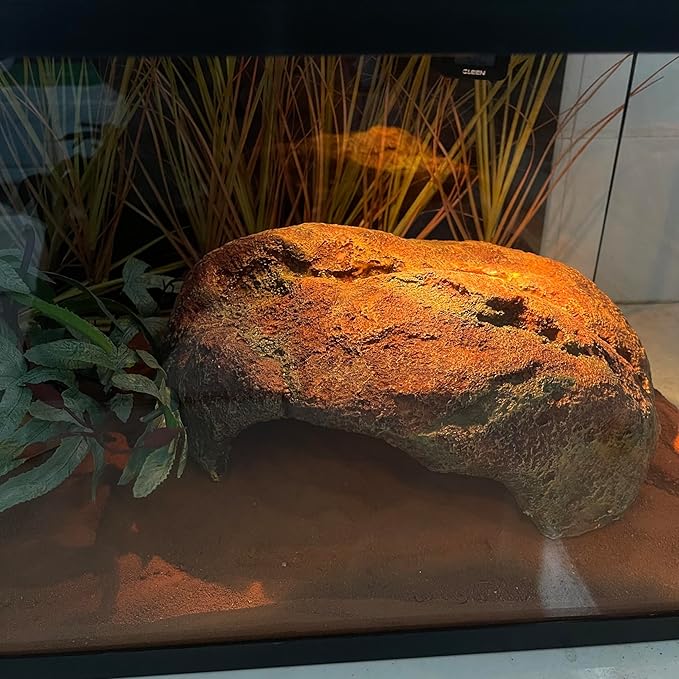 Extra Large Reptile Hide Resin Snake Hides for Ball Pythons, Lizard, Leopard Gecko, Bearded Dragon - Reddish Brown