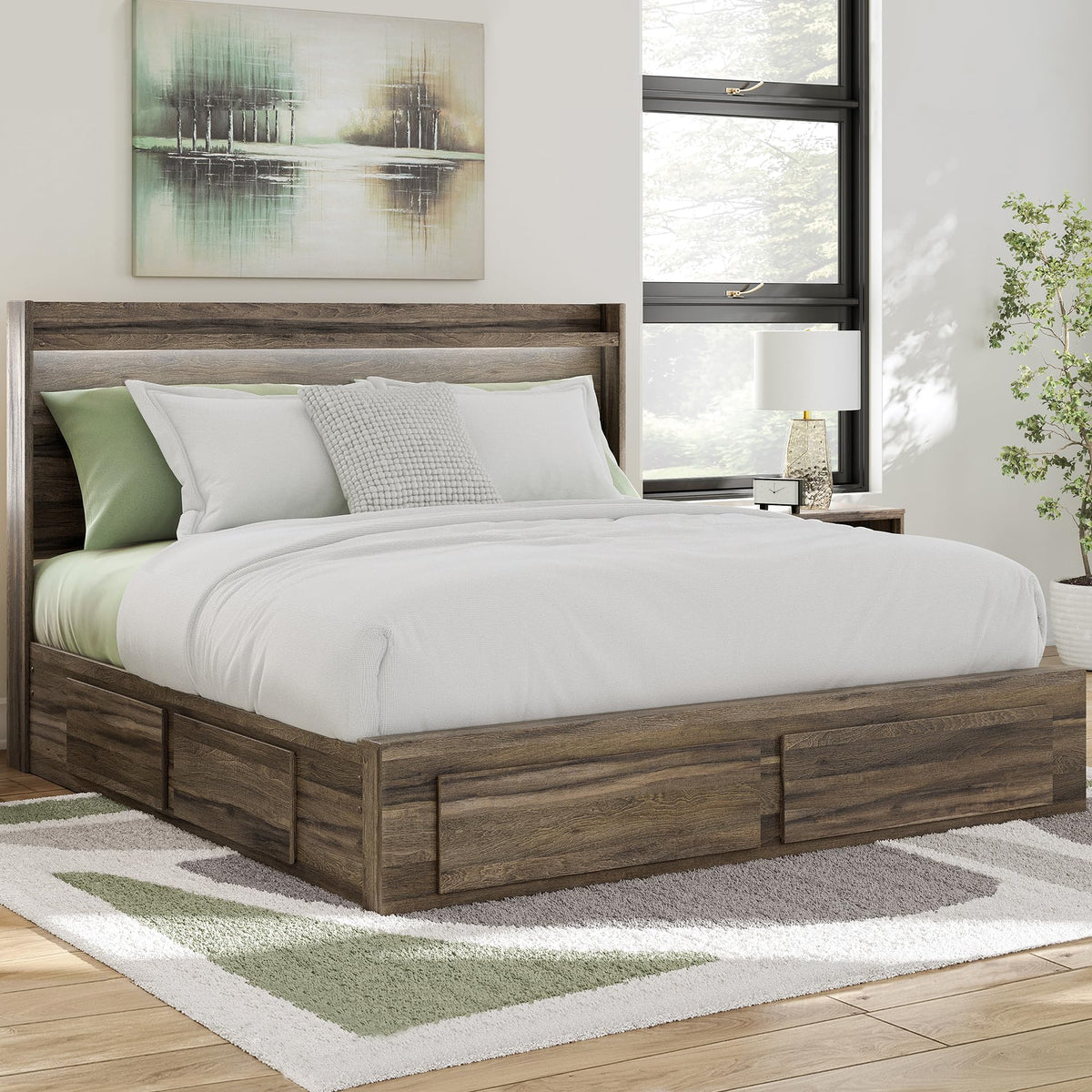 Jusika King Panel Storage Bed Frame