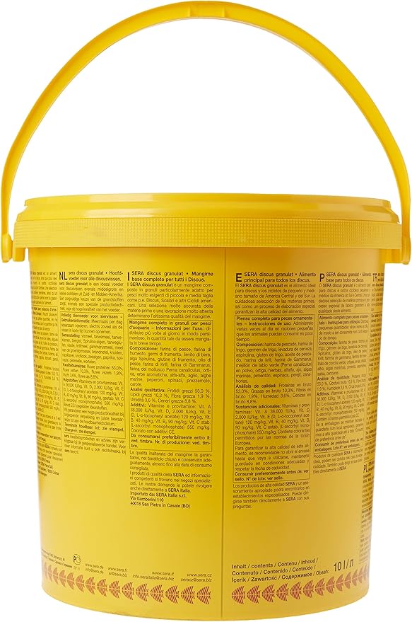 Sera Discus Granules Nature 10l (4,2kg/147,1 oz) | Main Feed for All Discus & Ornamental Fish | Rich in Aquatic Proteins & Minerals | No Dyes or Preservatives | Boosts Growth, Health & Fertility