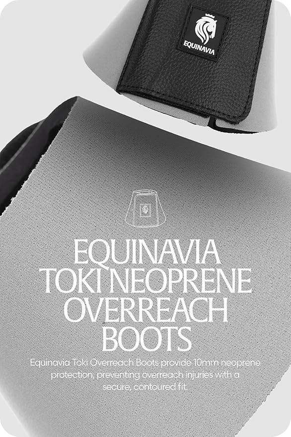 Equinavia Toki Bell Boots for Horses | Neoprene Overreach Boots - Steel Grey - XL