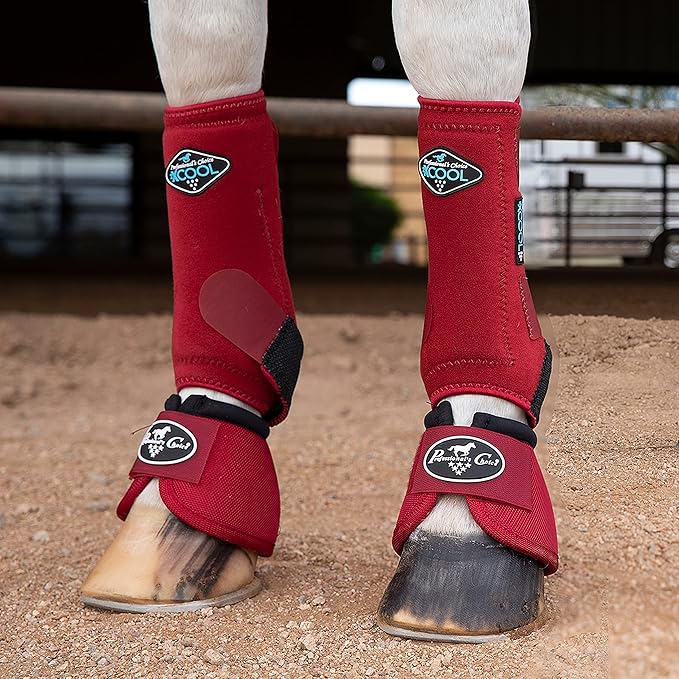 Professional's Choice 2XCOOL Sports Medicine Horse Boots | Protective & Breathable Design for Ultimate Comfort, Durability & Cooling in Active Horses | 2 Pack Medium Crimson Red