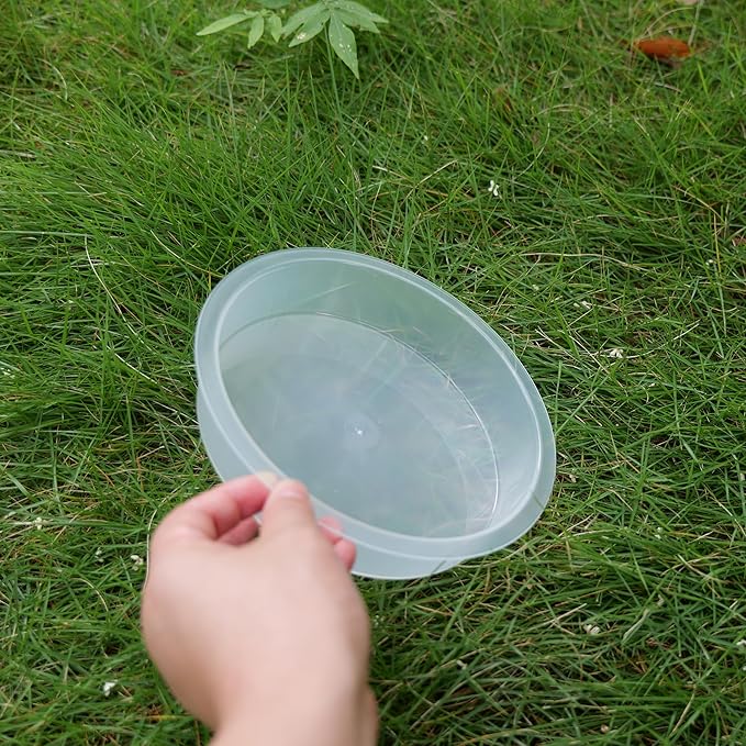 2pcs Plastic Round Bird Feeders Bowls, Wild Birds Seed Feeder Tray Bird Bath Water Bowls Accessories for Feeding Station Tray Perfect for attracting Birds
