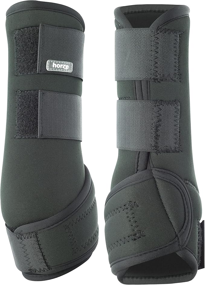 HORZE Brushing Splint Boots for Horses (Pair) - Durable Neoprene, Secure Closure, Lightweight - Black - XL