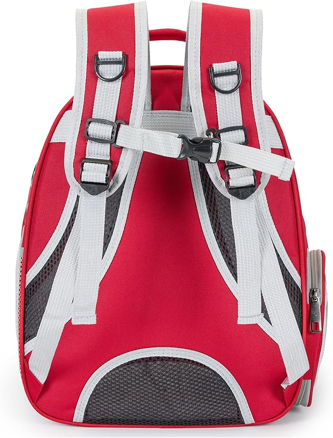 Cat Bubble Backpack Carrier for Small Medium Dogs Cats Carrying Bag, Airline Approved Pet Travel Carrying Bag Dog Hiking Walking Outdoor Backpack (Red)