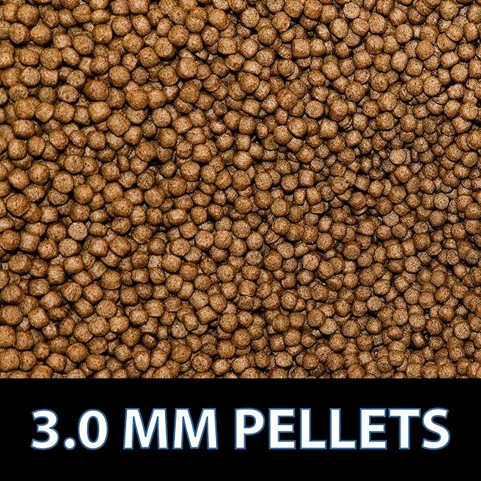 CrystalClear Staple Pond Fish Food for Healthy Koi & Goldfish, Protein Packed Floating Pellets for Summer Nutrition, Easy Digestion, 8.8 Pound Bucket