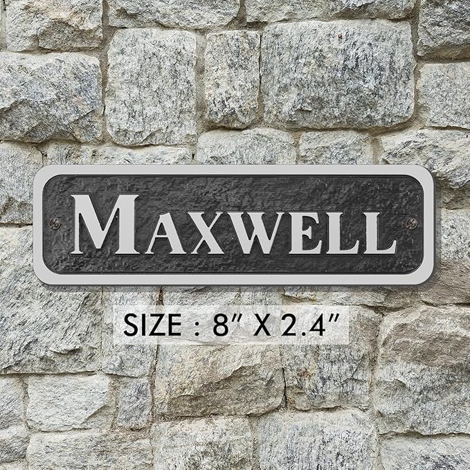 Acrylic Horse Stall Name Plate, 2.4" x 8" Personalized Stall Signs, UV Protected, Custom Pet Name Sign, All Weather Adhesive, Mounting (Silver, Style 3)