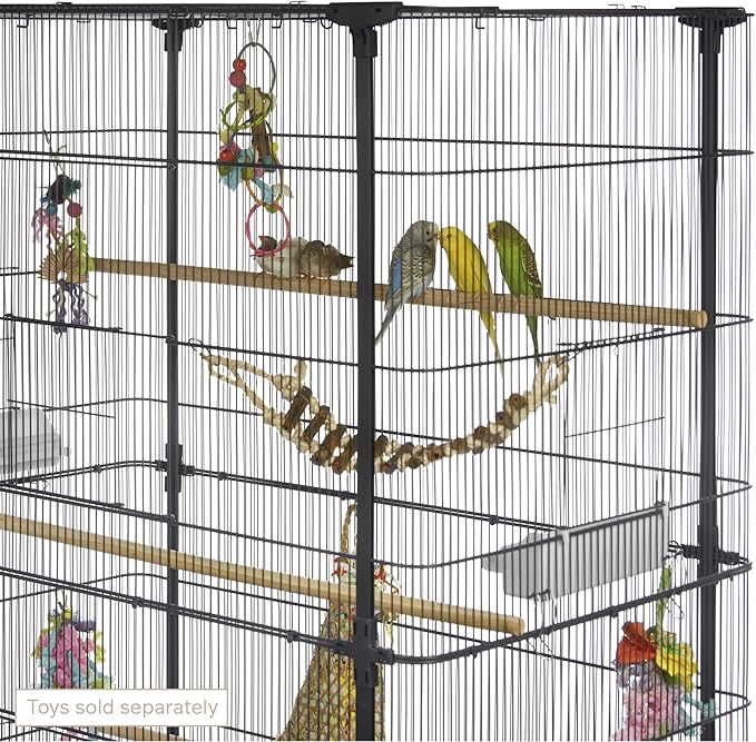 Prevue Pet Products Playtop Flight Bird Cage with Stand - F085, Black