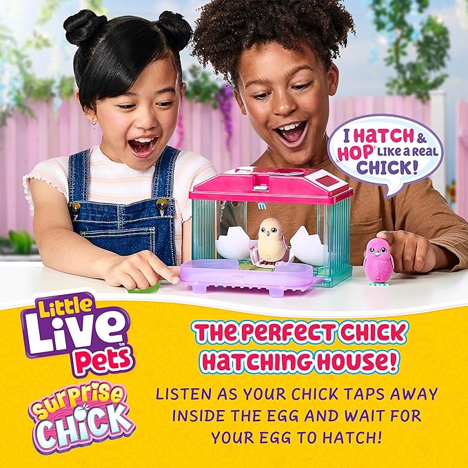 Little Live Pets Toy Chicken Coop, Interactive Hutch Animal Playset with 1 Surprise Baby, 20+ Sounds– Outdoor Toys for 5+ Year Old Girls