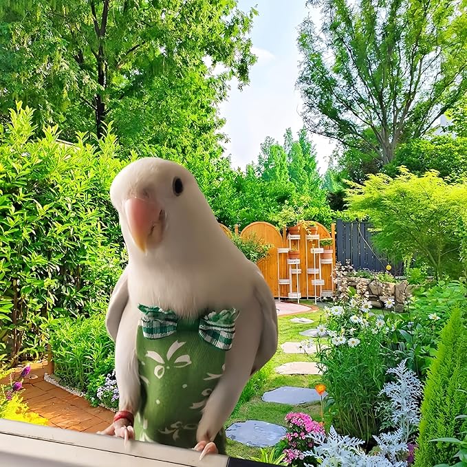5 Pcs Bird Diapers Bird Harness Flight Suits Diapers Reusable Parrot Nappy with Waterproof Inner Layer Washable Cute Urine Wet Suit for Cockatiel Conure Budgie Macaw Parakeet Lovebird,S