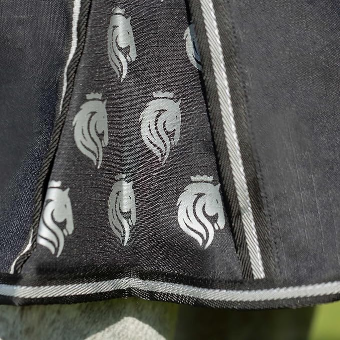 Equinavia Norse Lightweight 100g Fill Horse Rain Blanket | Waterproof Turnout Sheet - Black - 66 in - Black - 81 in
