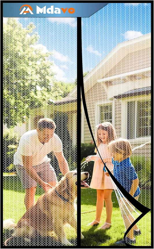 Magnetic Screen Door，Screen Door Mesh，Keep Bugs Out, Heavy-Duty Mesh Curtain,Pet and Kid Friendly, Works with Front Doors, Sliding Doors