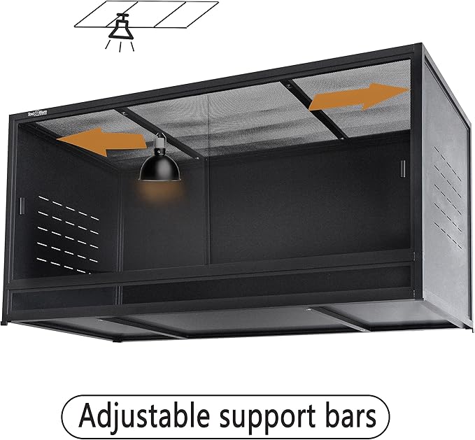 Stackable Space Efficient Reptile Terrarium 120 Gallon 4x2x2FT Large PVC Enclosure Breeding Tank for Bearded Dragon Gecko Lizard Snake, with Front Opening Tempered Glass Door