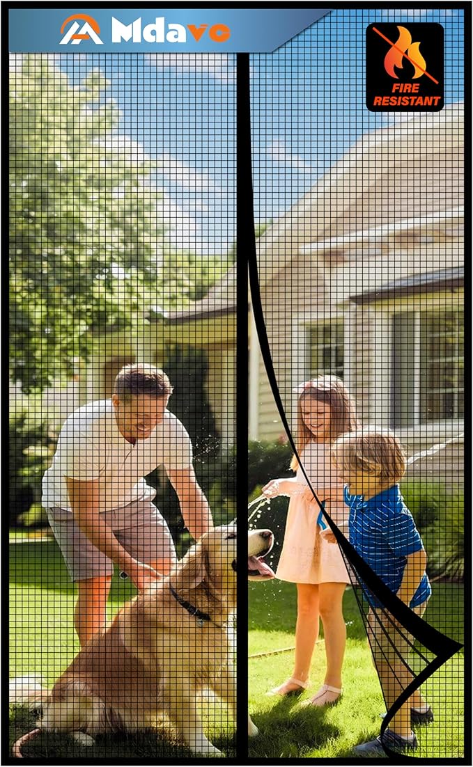 Magnetic Screen Door，Fiberglass Screen Door Mesh，Keep Bugs Out, Heavy-Duty Mesh Curtain,Pet and Kid Friendly, Works with Front Doors, Sliding Doors（38x83 Inch Fiberglass