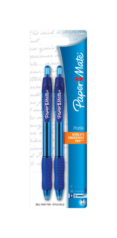 Paper Mate Profile Blue Retractable Ball Point Pen 89469 2 pk, Case of 6