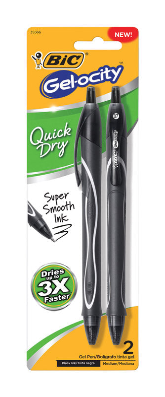 BIC Gel-ocity Black Retractable Gel Pen RGLCGP21-BLK 2 pk, Case of 6
