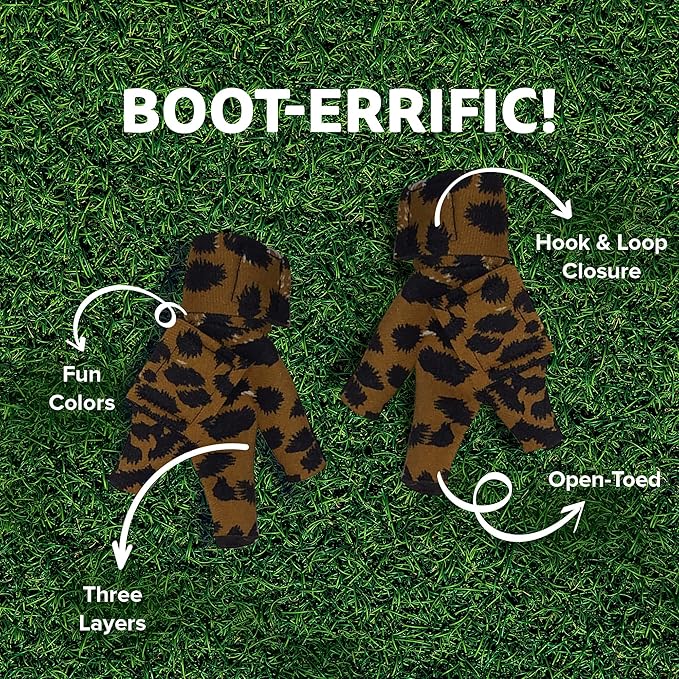 Chicken Shoes for Injured Feet – Protective Neoprene Footwear for Chicken, Open-Toe Design for Bumblefoot Relief, Made in USA - Large, 4" Max. Inside Width, Leopard