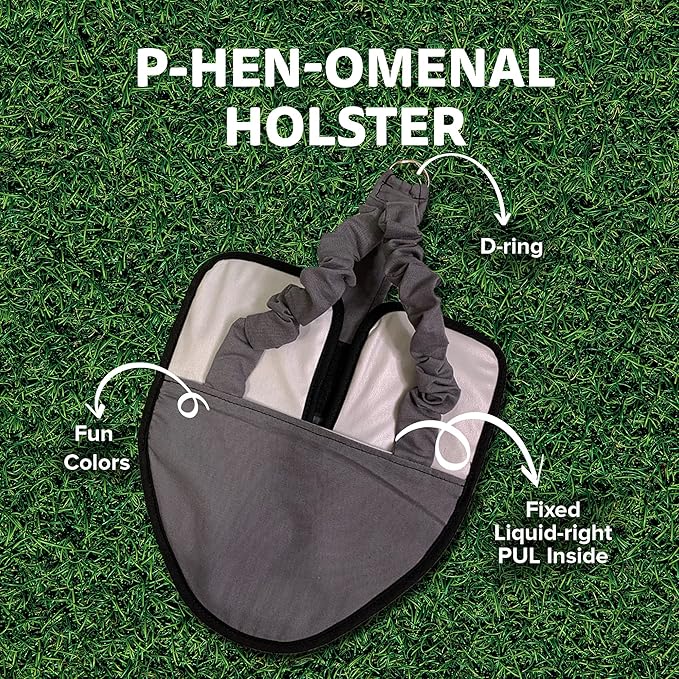 Hen Holster Bird Diaper, Wrap Around - for Hens, Roosters, Ducks, Geese, Leak-Proof Design, Comfortable Fleece Strap Bird Harness with Sewn-in Liner, Secure Hook and Loop Closure - S/M, Gray