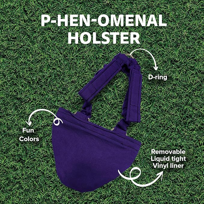 Hen Holster Bikini Diaper, Bird Diaper & Harness for Hens, Roosters, Ducks, Geese - with Removable Vinyl Liner, Adjustable Fit for Outdoor Adventures & Indoor Use - Easy to wear - S/M, Purple