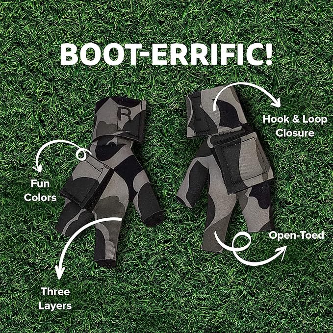 Chicken Shoes for Injured Feet – Protective Neoprene Footwear for Chicken, Open-Toe Design for Bumblefoot Relief, Made in USA - Standard, 3" Max. Inside Width, Gray Camouflage
