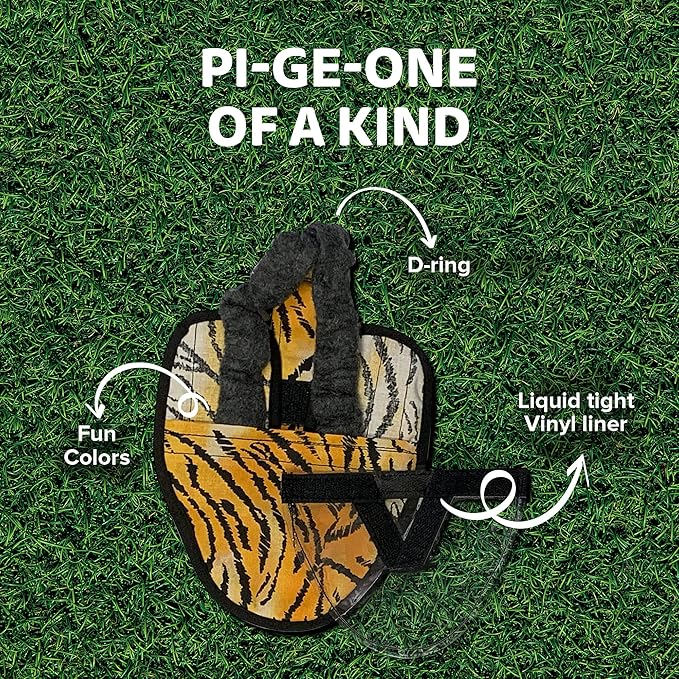 Hen Holster Wrap-Around Bird Diaper & Harness for Larger Pigeons, Small Breed - with Removable Liner, Adjustable Fit for Outdoor Adventures & Indoor Use, Easy to wear - Tiger, XS