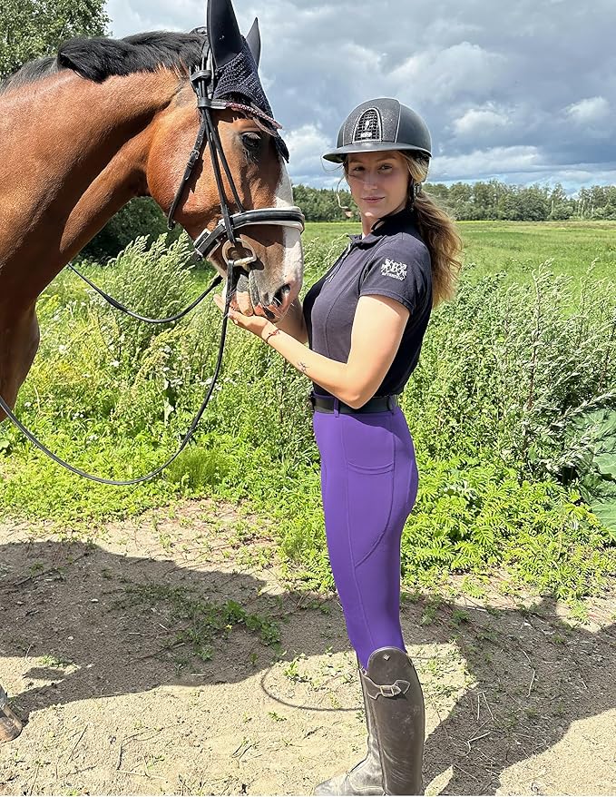 FitsT4 Sports Women's Full Seat Riding Tights Active Silicon Grip Horse Riding Tights Equestrian Breeches