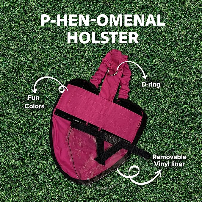 Hen Holster Wrap-Around Bird Diaper & Harness for Hens, Roosters, Ducks, Geese - with Removable Vinyl Liner, Adjustable Fit for Outdoor Adventures & Indoor Use - Easy to wear - Large, Pink