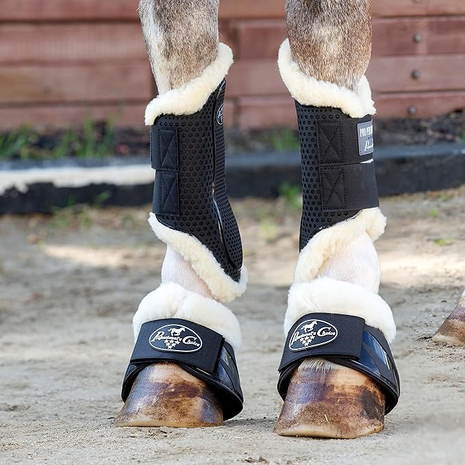 Professional's Choice Spartan II Fleece Bell Boots | Shaped for Ultimate Overreach Protection | Comfort & Shock Absorbing Neoprene Interior