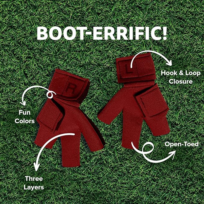 Chicken Shoes for Injured Feet – Protective Neoprene Footwear for Chicken, Open-Toe Design for Bumblefoot Relief, Made in USA - Large, 4" Max. Inside Width, Red
