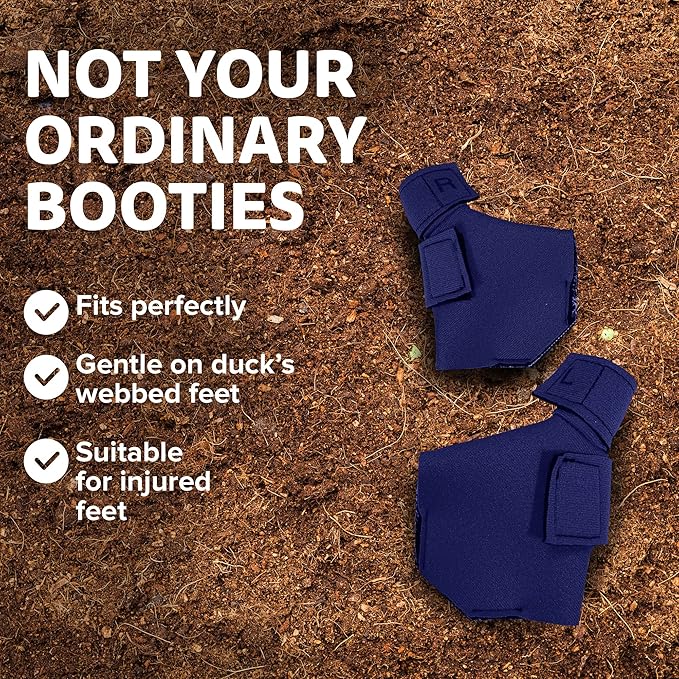 Duck Shoes for Injured Feet – Protective Neoprene Footwear for Ducks, Protective Shoes for Birds with Injured feet, Bumblefoot Relief - Medium, 3.5” Max. Inside Width - Navy