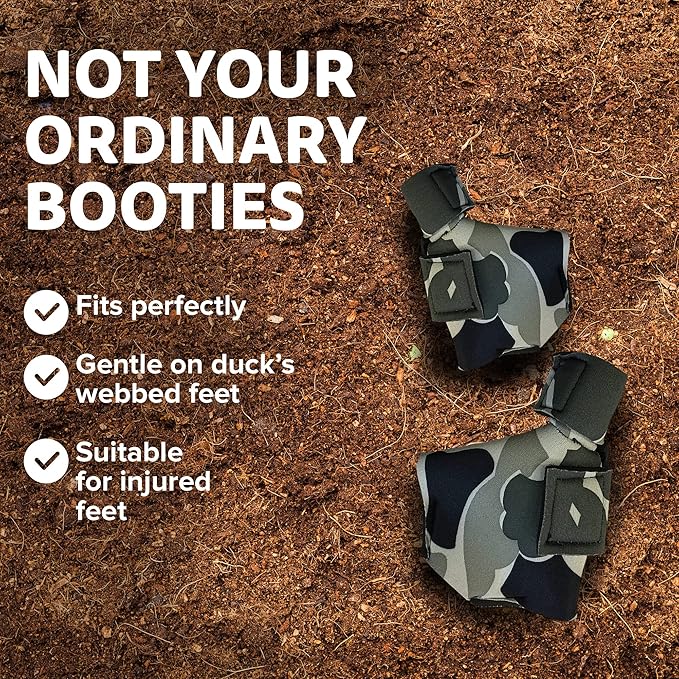 Duck Shoes for Injured Feet – Protective Neoprene Footwear for Ducks, Protective Shoes for Birds with Injured feet, Bumblefoot Relief - Small, 2.5’’ Max. Inside Width - Gray Camouflage