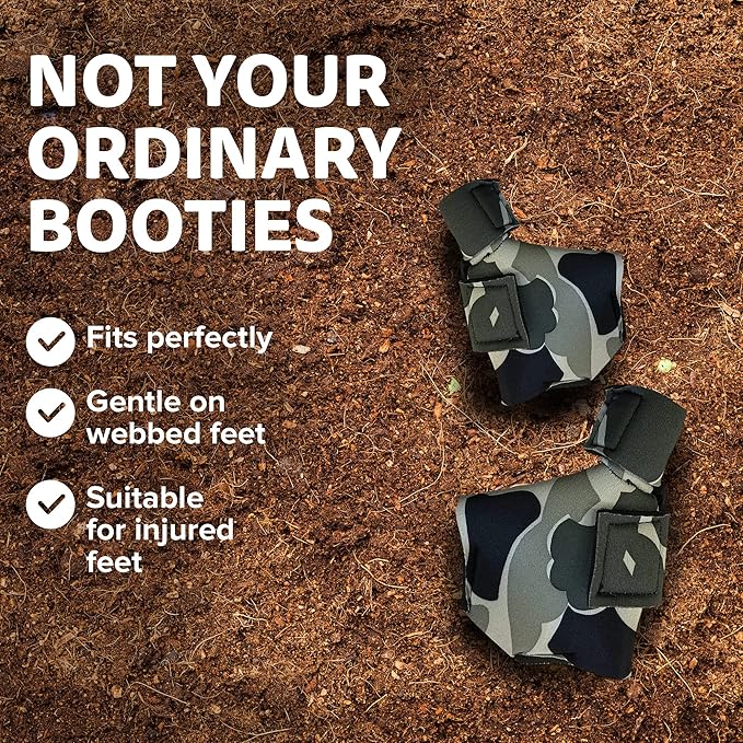 Duck Shoes for Injured Feet – Protective Neoprene Footwear for Ducks, Protective Shoes for Birds with Injured feet, Bumblefoot Relief - Large, 4.5” Max. Inside Width - Gray Camouflage