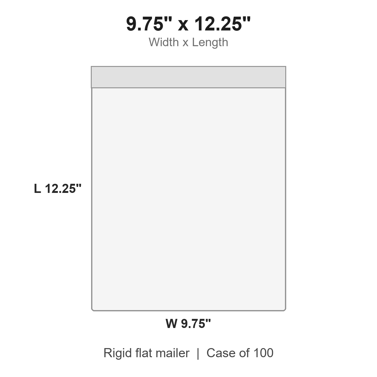 9.75" x 12.25" White Rigid Flat Mailers, Case of 100