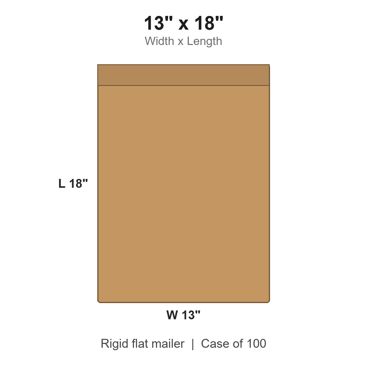 13" x 18" Kraft Rigid Flat Mailers, Case of 100