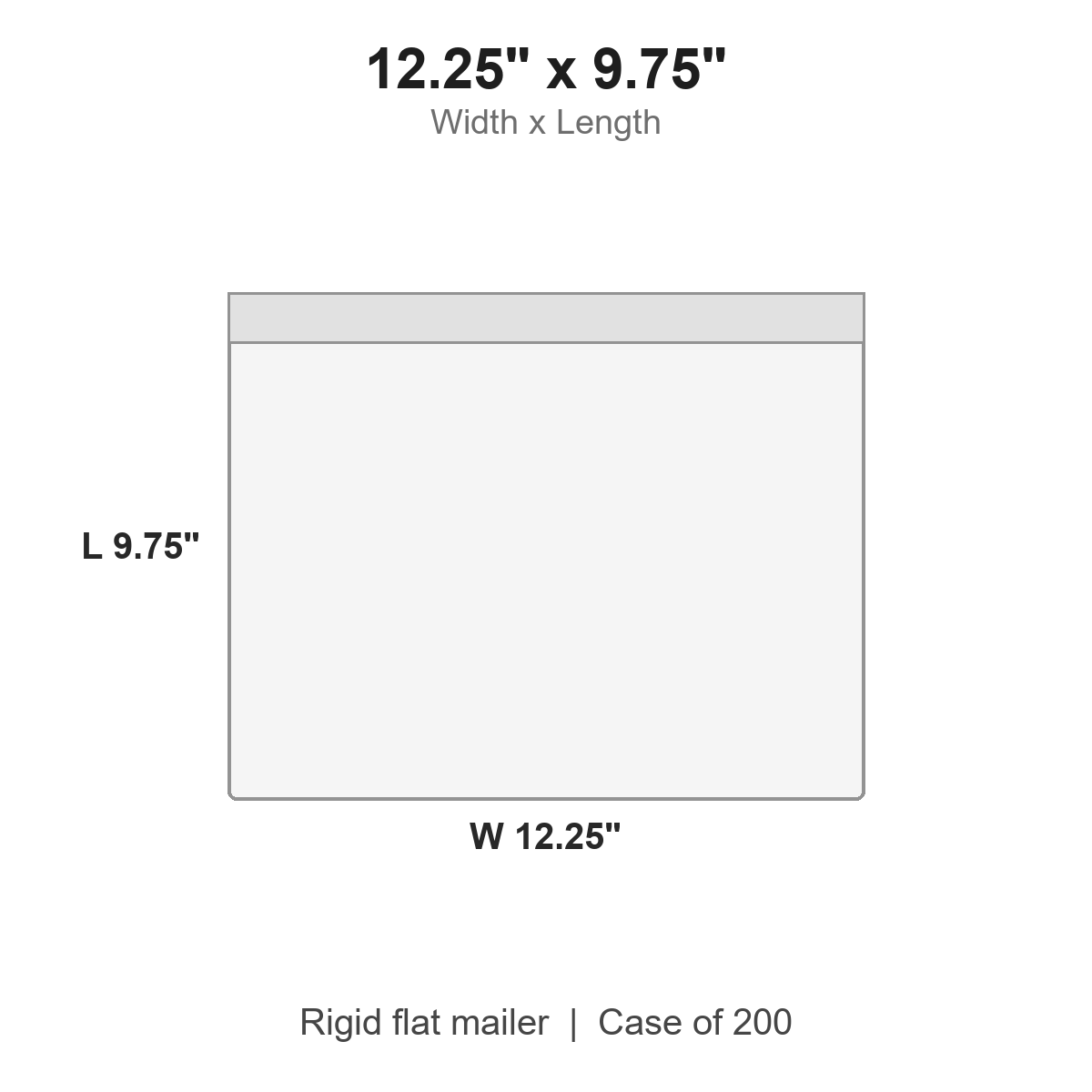 12.25" x 9.75" White Rigid Flat Mailers, Case of 200