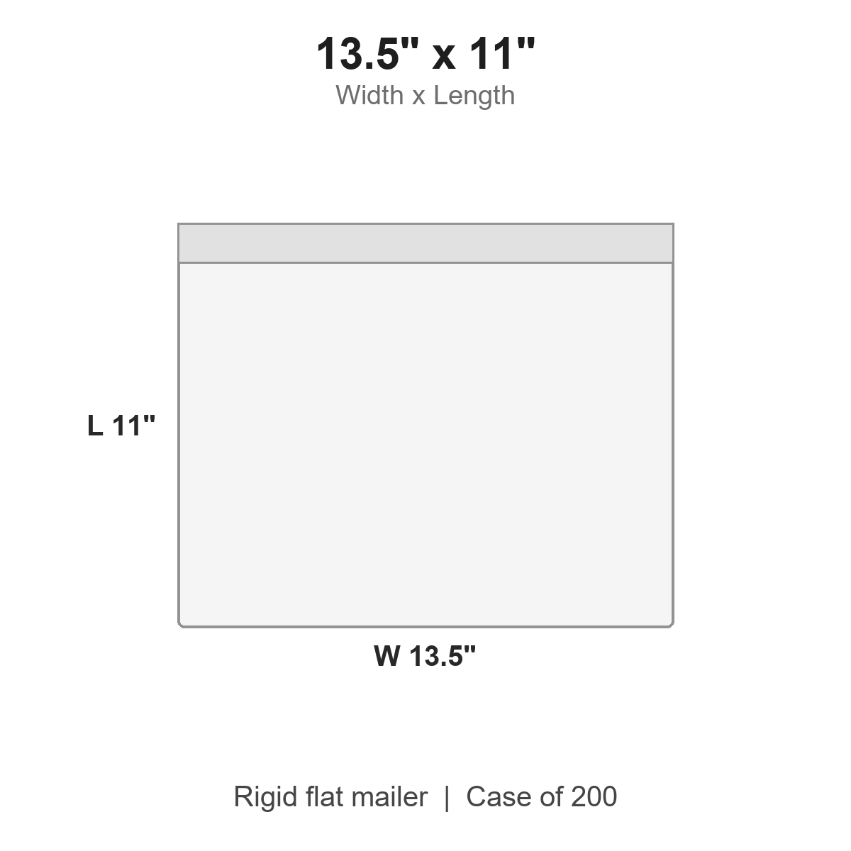 13.5" x 11" White Rigid Flat Mailers, Case of 200