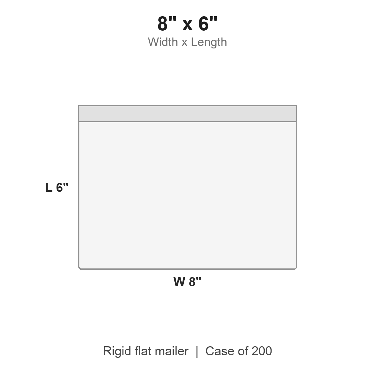 8" x 6" White Rigid Flat Mailers, Case of 200