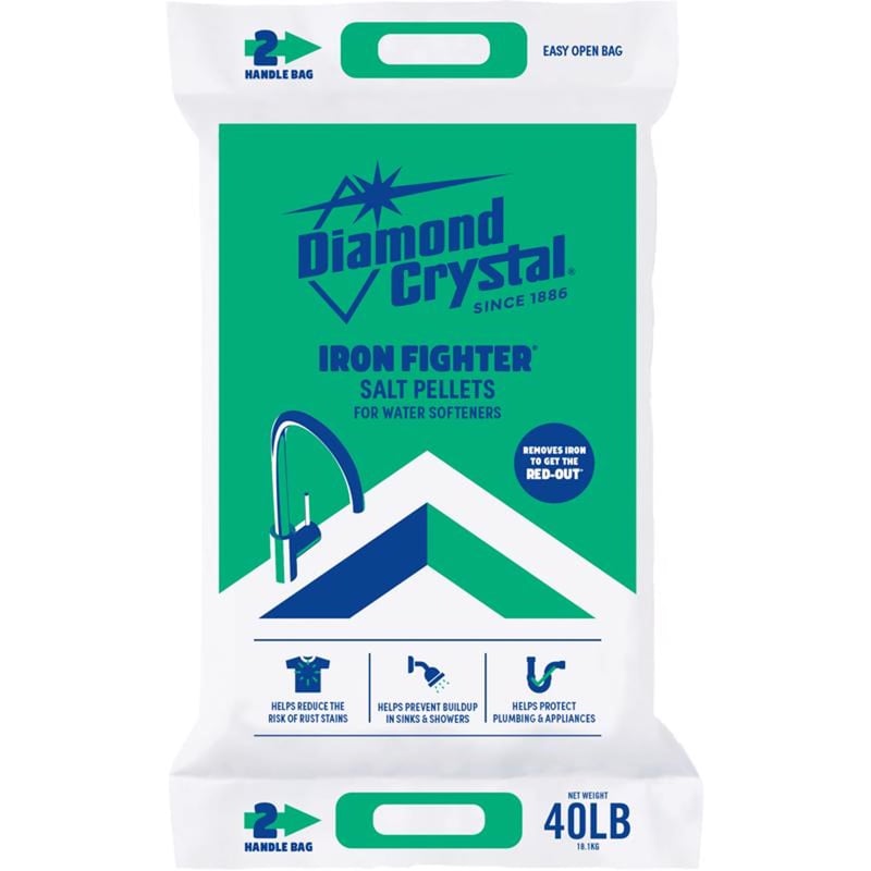 Diamond Crystal Iron Fighter Water Softener Salt Pellets 40 lb 100012408