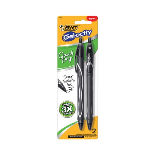 BIC Gel-ocity Black Retractable Gel Pen RGLCGP21-BLK 2 pk, Case of 6