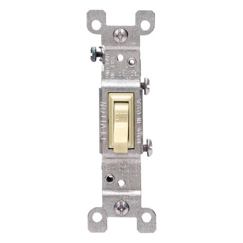 Leviton 15 amps Single Pole Toggle AC Quiet Switch Ivory 01451-2IM 10 pk