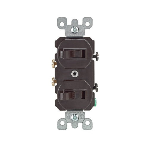 Leviton 15 amps Single Pole Toggle Switch Brown 05224-02S 1 pk