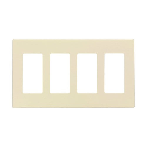 Leviton Almond 4 gang Polycarbonate Decorator Screwless Wall Plate 80312-T 1 pk