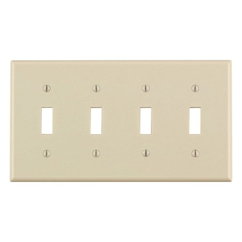 Leviton Almond 4 gang Thermoset Plastic Toggle Wall Plate 78012-000 1 pk