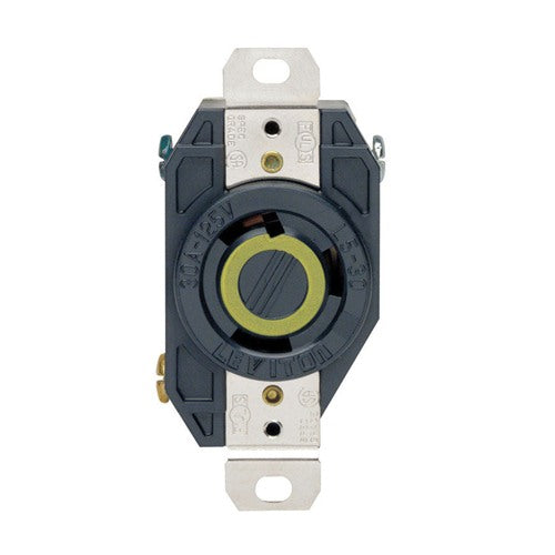 Leviton V-0-MAX 30 amps 125 V Single Black Locking Receptacle L5-30R 02610-0BX 1 pk