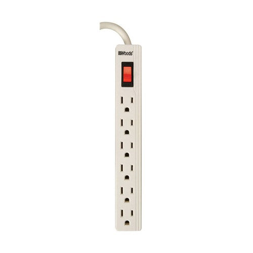 Southwire Woods 2 ft. L 6 outlets Power Strip White 41366