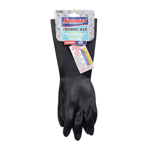 Spontex Technic 450 Latex/Neoprene Cleaning Gloves L Black 33555 1 pk