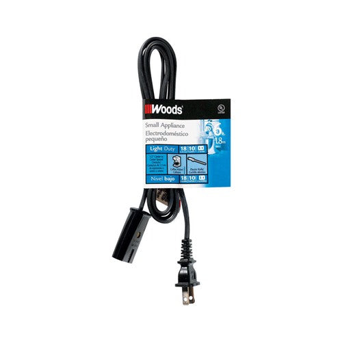 Woods 18/2 HPN 125 V 6 ft. L Small Appliance Cord